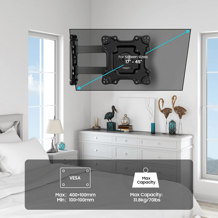 Sylvox Full Motion TV Wall Mount (Outdoor TVs Not Supported)
