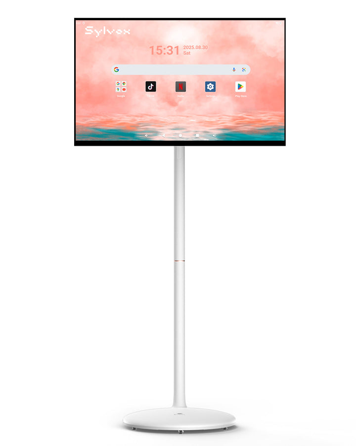 27" Portable Battery-Powered Smart TV on Wheels with Touchscreen (Rolling TV Series)