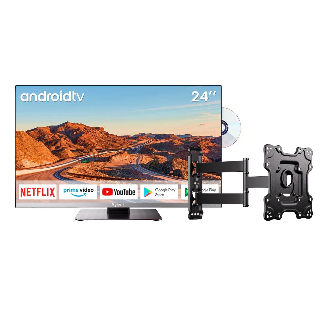 24'' Smart 12V RV DVD Combo TV (2023 Limo Series)++Sylvox Full Motion TV Wall Mount