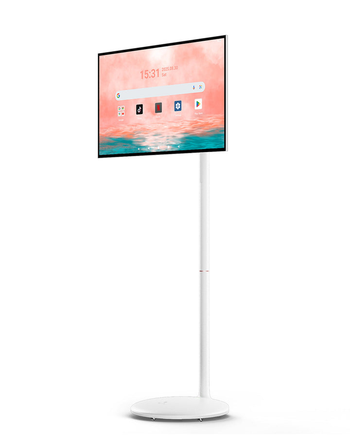 27" Portable Battery-Powered Smart TV on Wheels with Touchscreen (Rolling TV Series)