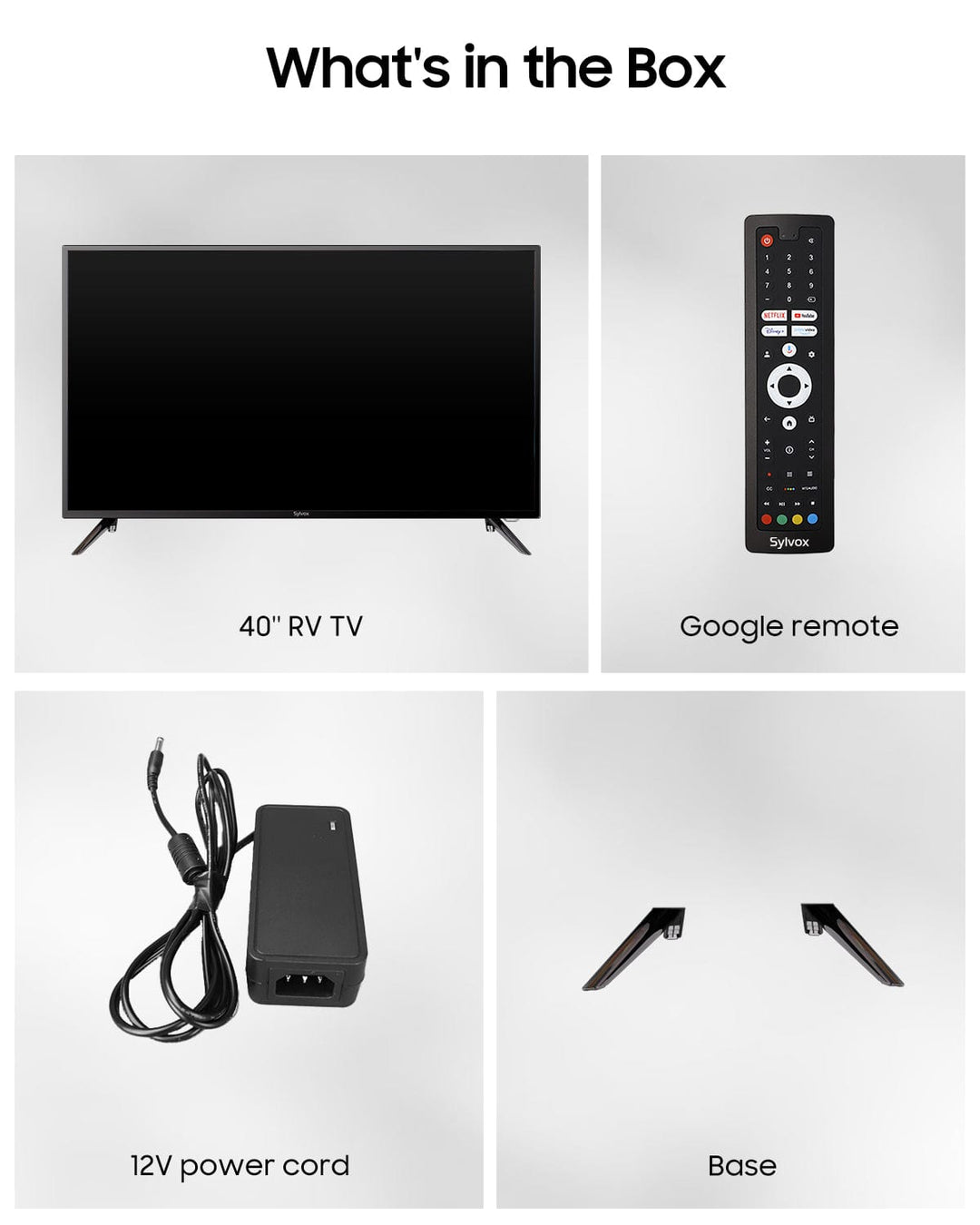 40" Smart 12V RV TV(2024 Google TV) -No DVD Combo-Vehicle series