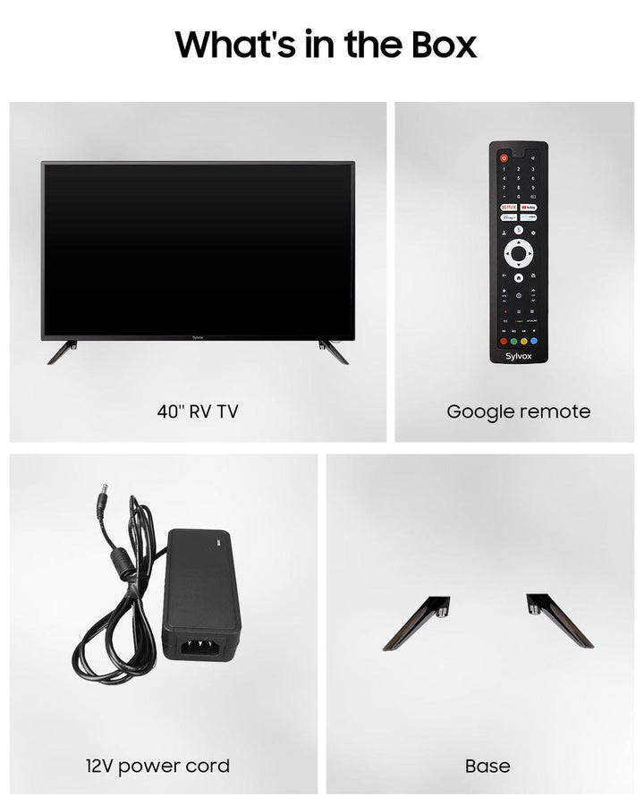 40" Smart 12V RV TV(2024 Google TV) -No DVD Combo-Vehicle series
