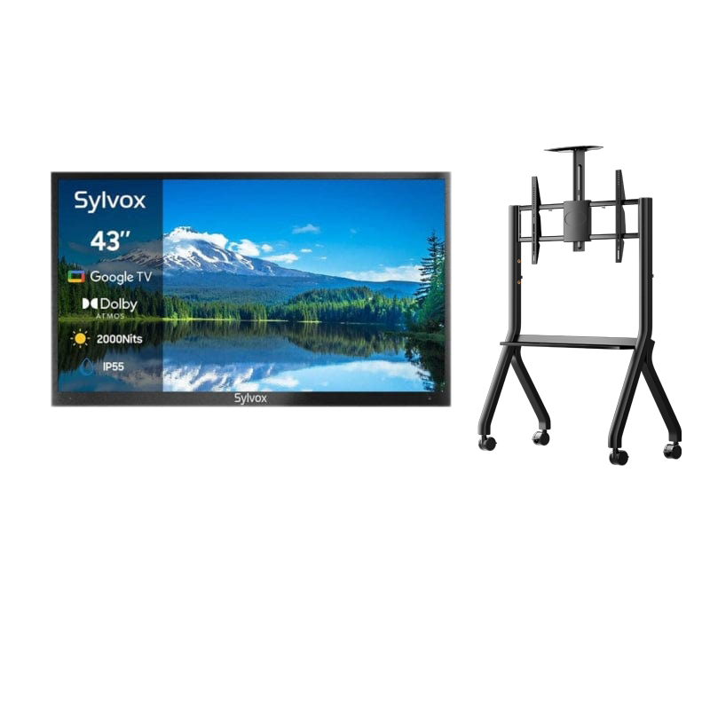 sylvox_43_Outdoor_TV_with_Y-Type_Mobile_Rolling_TV_Cart