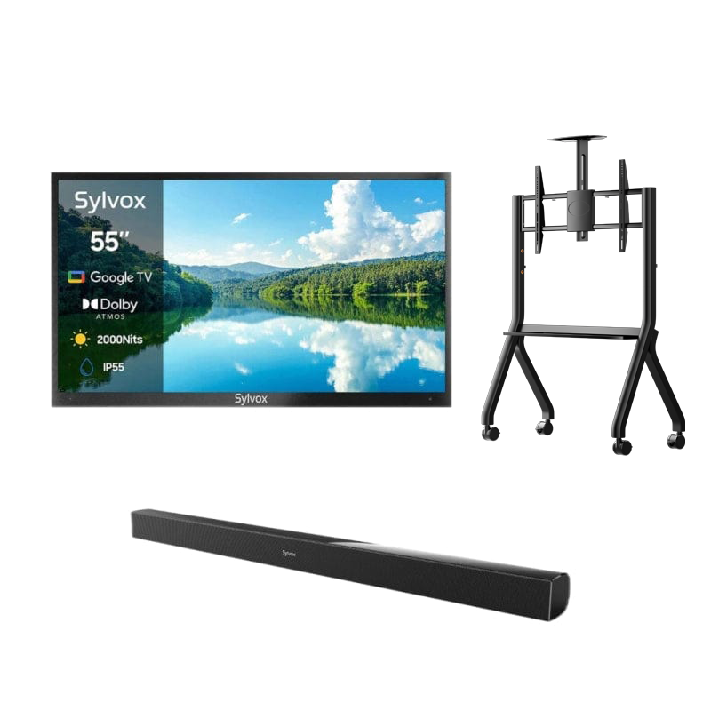 sylvox_55_Full_Sun_Outdoor_TV_UK_Y-Type_Mobile_Rolling_TV_Cart_Waterproof_Soundbar